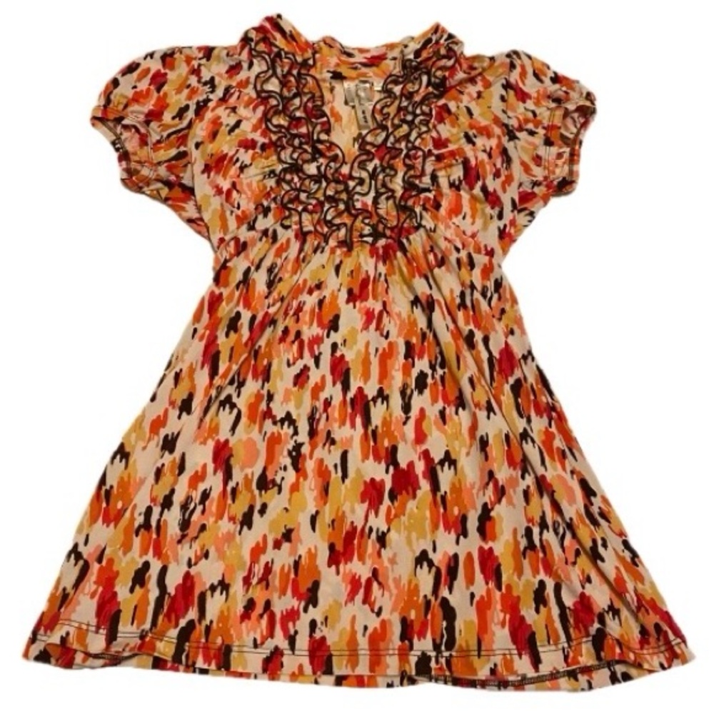 Heart Soul Women’s Medium Multicolor Abstract Print Short Sleeve Blouse